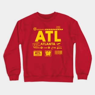 Vintage Atlanta ATL Airport Code Travel Day Retro Travel Tag Y Crewneck Sweatshirt